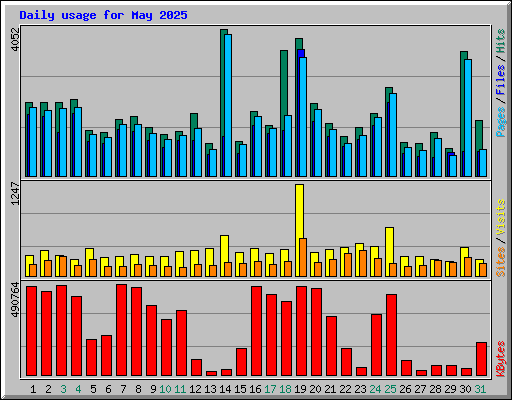 Daily usage for May 2025