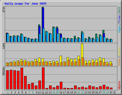 Daily usage for June 2025