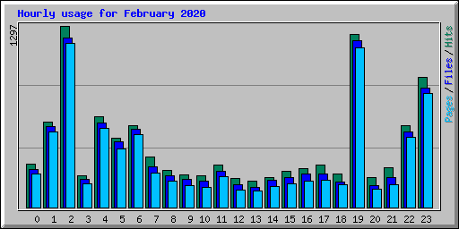Hourly usage for February 2020