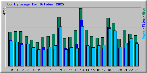 Hourly usage for October 2025