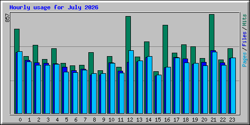 Hourly usage for July 2026